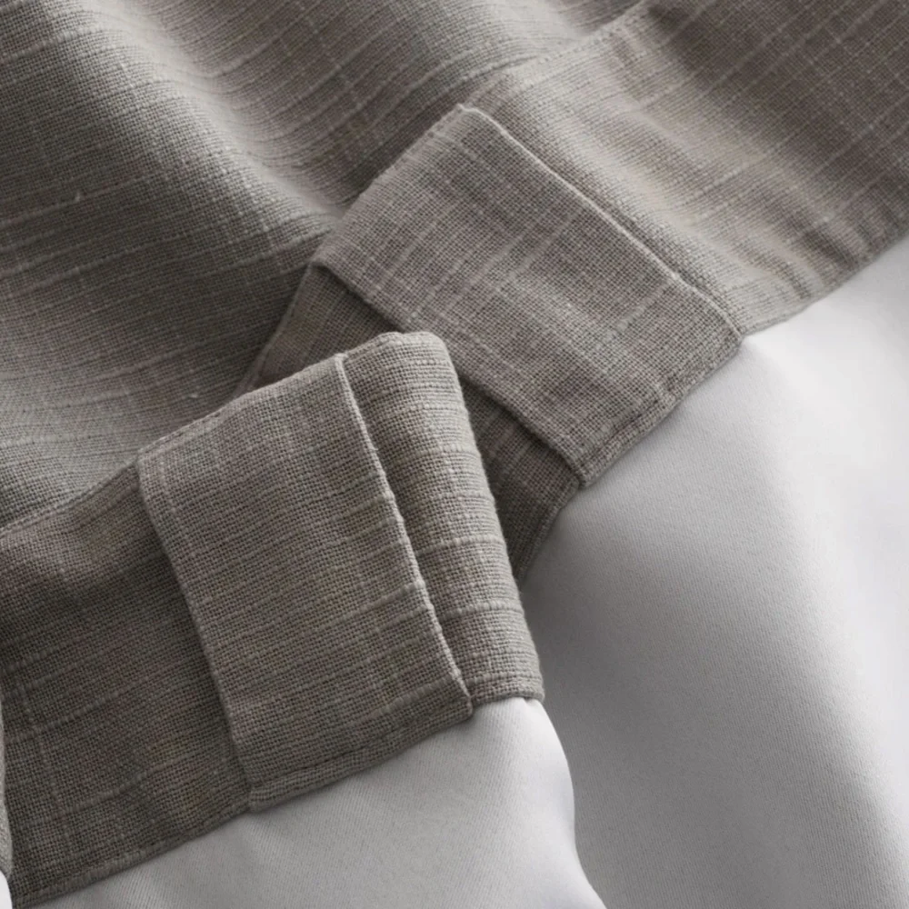 NWOT QUINCE 48x96 Cotton Slub Room Darkening Curtain Grey 5414